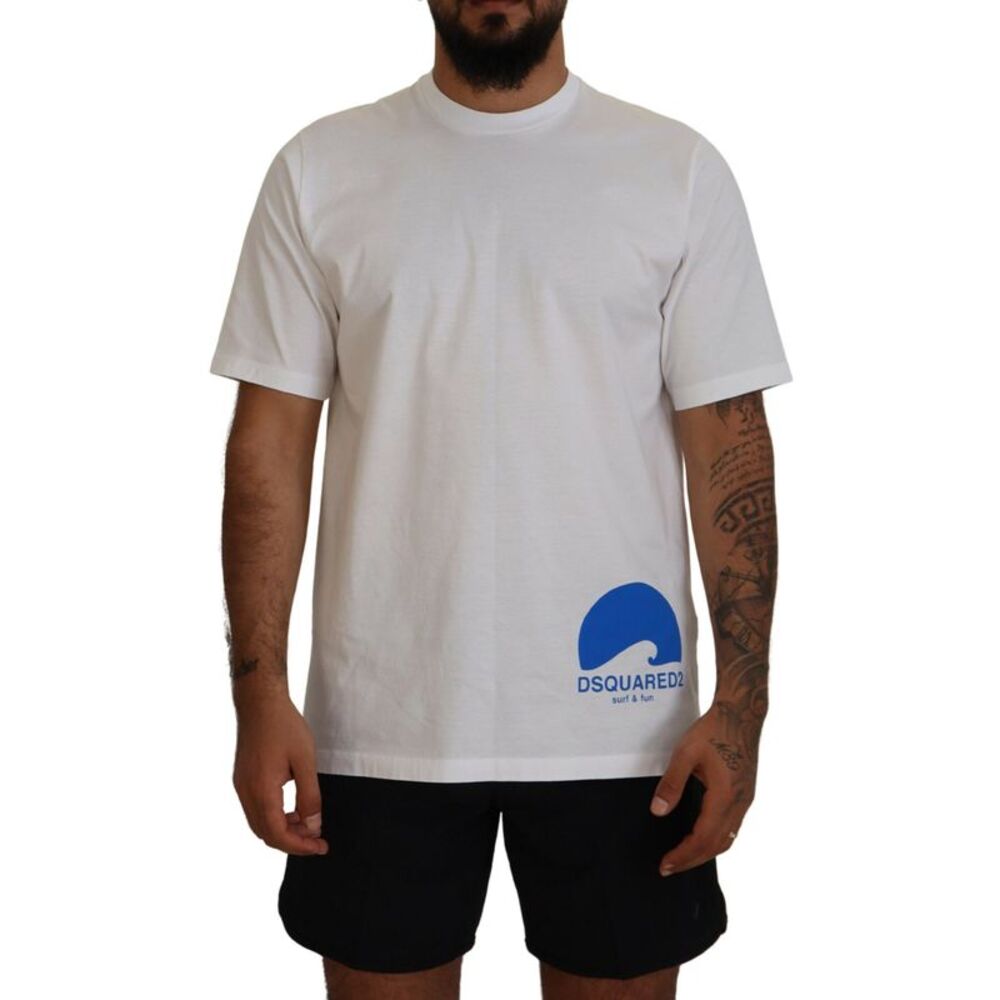 Dsquared² White Cotton Short Sleeves Crewneck Men's T-shirt